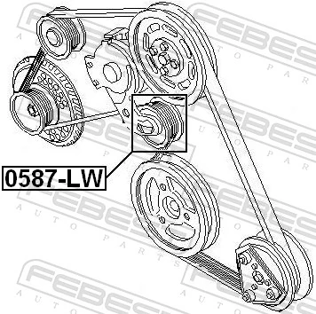 Tensioner Pulley, V-ribbed belt 0587-LW