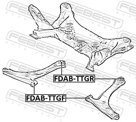 Mounting, control/trailing arm FDAB-TTGR