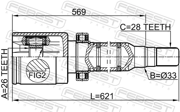Joint Kit, drive shaft 2711-S60IIRH