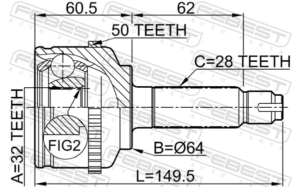 Joint Kit, drive shaft 0310-CGA50