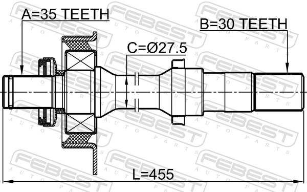 FEBEST 0512-TRIB2WDRH Drive Shaft