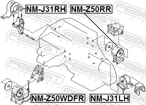 Mounting, engine NM-Z50WDFR