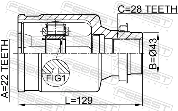 FEBEST 0511-M316MTRH Joint Kit, drive shaft