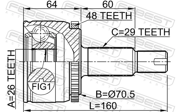 Juego de articulación, árbol de transmisión 2910-DIVF