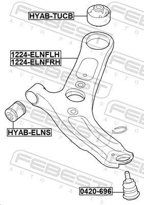 Control/Trailing Arm, wheel suspension 1224-ELNFLH