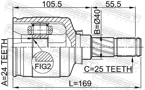 Juego de articulación, árbol de transmisión 0211-P12QR20LH