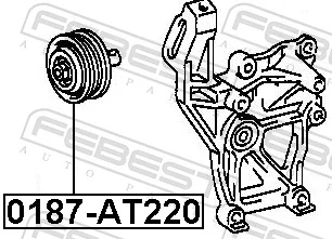 FEBEST 0187-AT220 Tensioner Pulley, V-ribbed belt