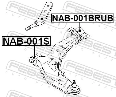 Mounting, control/trailing arm NAB-001BRUB