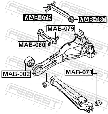 Mounting, control/trailing arm MAB-002