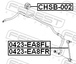 FEBEST CHSB-002 Mounting, stabiliser bar