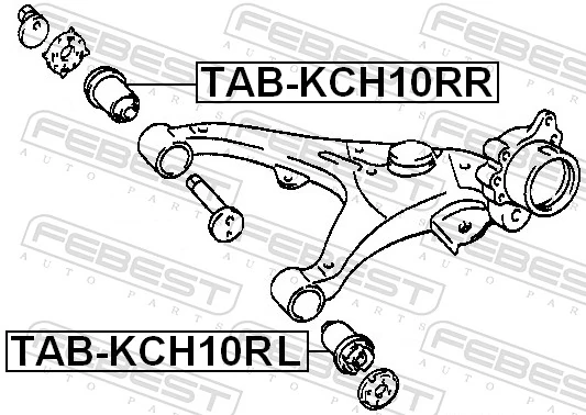 FEBEST TAB-KCH10RR Mounting, control/trailing arm