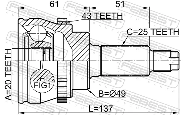 Joint Kit, drive shaft 0710-RM413A43