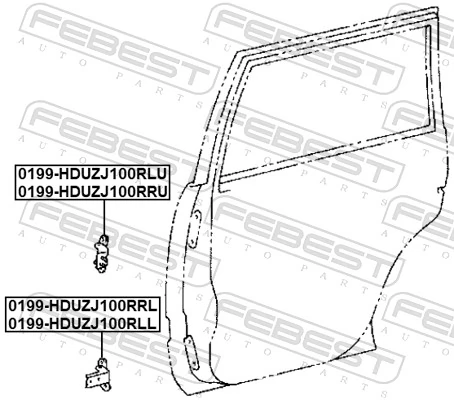 FEBEST 0199-HDUZJ100RLL Door Hinge