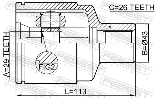 FEBEST 1011-EVATRH Joint Kit, drive shaft