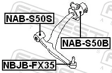 Mounting, control/trailing arm NAB-S50B