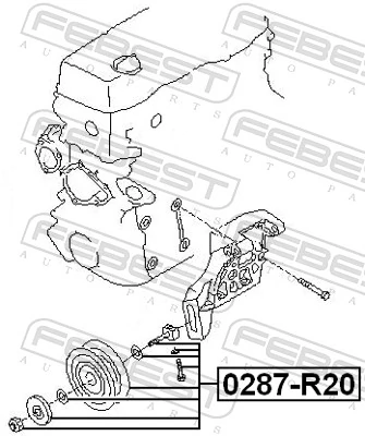 FEBEST 0287-R20 Tensioner Pulley, V-ribbed belt