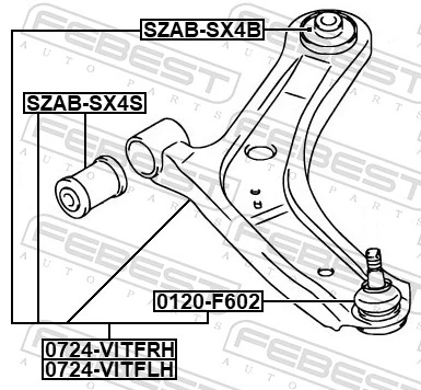 Control/Trailing Arm, wheel suspension 0724-VITFRH
