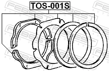 FEBEST TOS-001S Repair Kit, steering knuckle