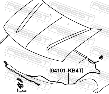 FEBEST 04101-KB4T Bonnet Cable