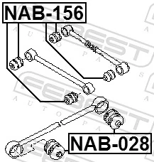 Mounting, control/trailing arm NAB-156