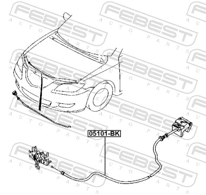 FEBEST 05101-BK Bonnet Cable