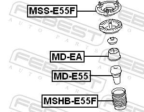 FEBEST MSHB-E55F Protective Cap/Bellow, shock absorber
