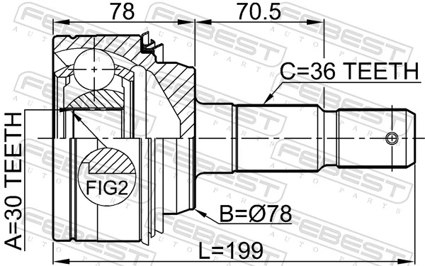 FEBEST 0110-200 Joint Kit, drive shaft