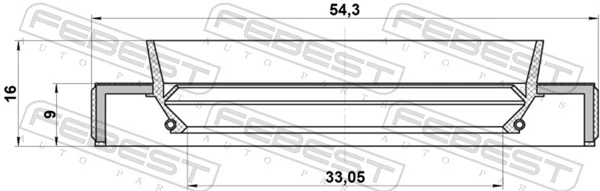 FEBEST 95HBY-35540916R Shaft Seal, drive shaft