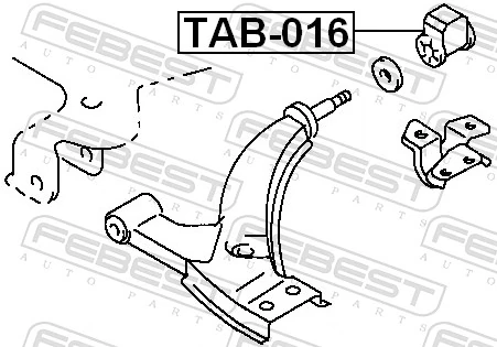 Mounting, control/trailing arm TAB-016