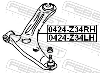 Control/Trailing Arm, wheel suspension 0424-Z34LH