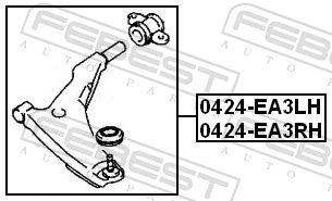Control/Trailing Arm, wheel suspension 0424-EA3RH
