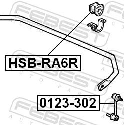 FEBEST HSB-RA6R Mounting, stabiliser bar