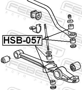 Mounting, axle strut HSB-057