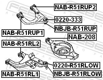 Mounting, control/trailing arm NAB-208