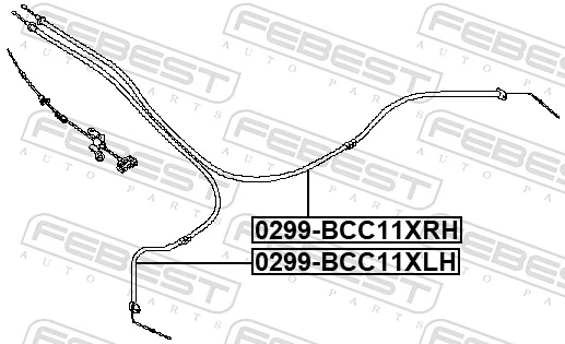 FEBEST 0299-BCC11XLH Cable Pull, parking brake