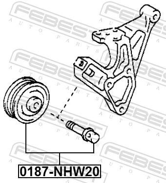 Tensioner Pulley, V-ribbed belt 0187-NHW20