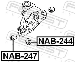 FEBEST NAB-247 Mounting, control/trailing arm