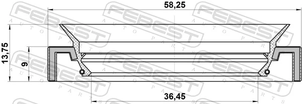 FEBEST 95HAY-38580914C Shaft Seal, differential