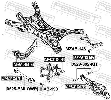 Control/Trailing Arm, wheel suspension 0525-BMLOWR