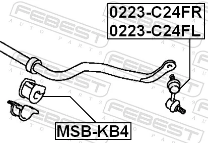 Mounting, stabiliser bar MSB-KB4