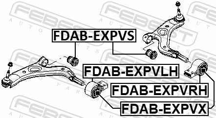 FEBEST FDAB-EXPVLH Mounting, control/trailing arm