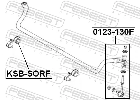 FEBEST KSB-SORF Mounting, stabiliser bar