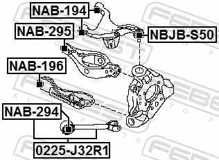 FEBEST NAB-295 Mounting, control/trailing arm