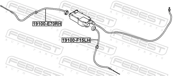 Cable Pull, parking brake 19100-F15LH