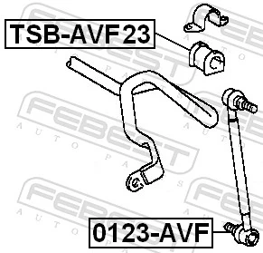 Mounting, stabiliser bar TSB-AVF23