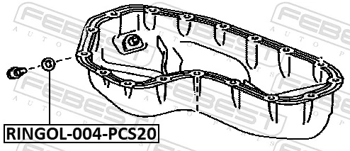 FEBEST 88430-122117X Seal Ring, oil drain plug