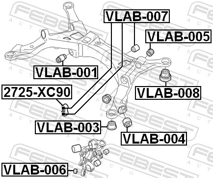 Mounting, control/trailing arm VLAB-006