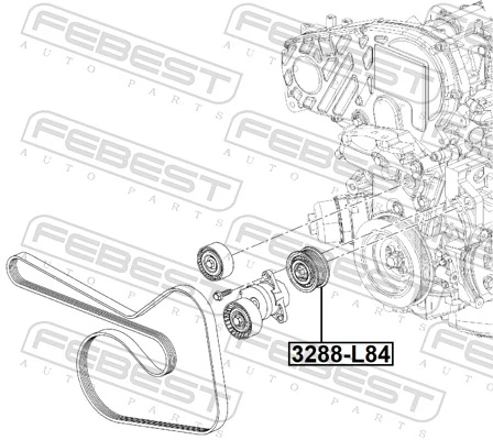 Deflection/Guide Pulley, V-ribbed belt 3288-L84