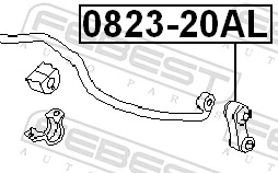 Link/Coupling Rod, stabiliser bar 0823-20AL
