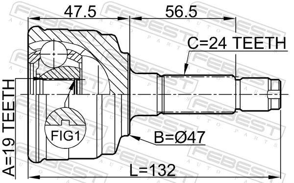 FEBEST 0910-014 Joint Kit, drive shaft